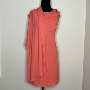 MONICA CORDERA Coral Wrap Dress 36
